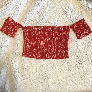 red floral mini shirt